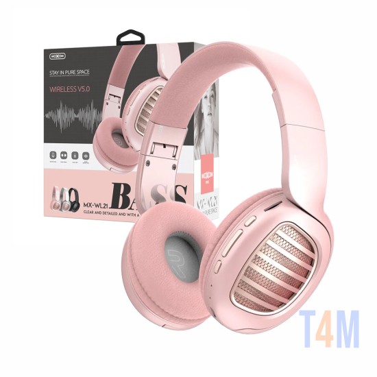 Moxom Wireless Headphones MX-WL21 with LED light Pink